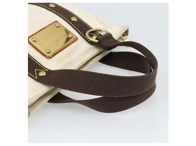 LOUIS VUITTON Antigua Cabas PM Tote Bag White Brown M40036 LV Auth bs36588 Marrone Bianco - vista 7