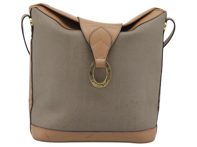 Borsa a Spalla Christian Dior PVC Pelle Beige Oro gh2327 - vista 2