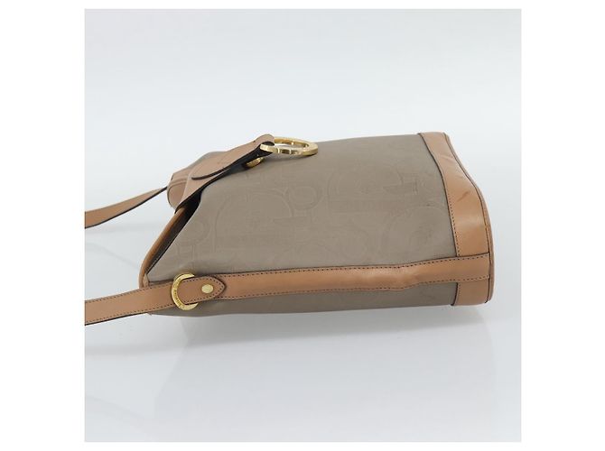 Borsa a Spalla Christian Dior PVC Pelle Beige Oro gh2327 - vista 4