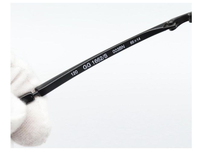 Occhiali da sole GUCCI Plastica Nero Auth bs36623 - vista 12
