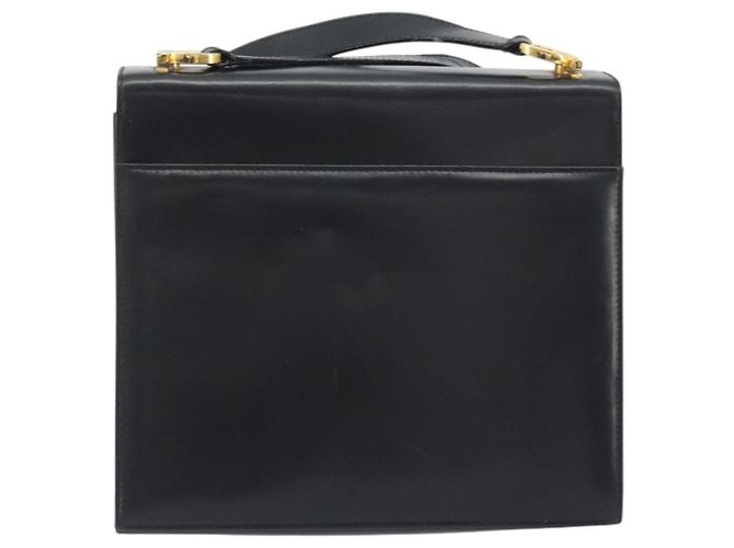 Borsa a tracolla Salvatore Ferragamo Gancini in pelle nera e oro Auth 194666 Nero D'oro - vista 3