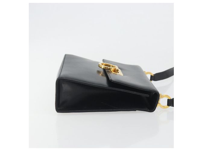 Borsa a tracolla Salvatore Ferragamo Gancini in pelle nera e oro Auth 194666 Nero D'oro - vista 4