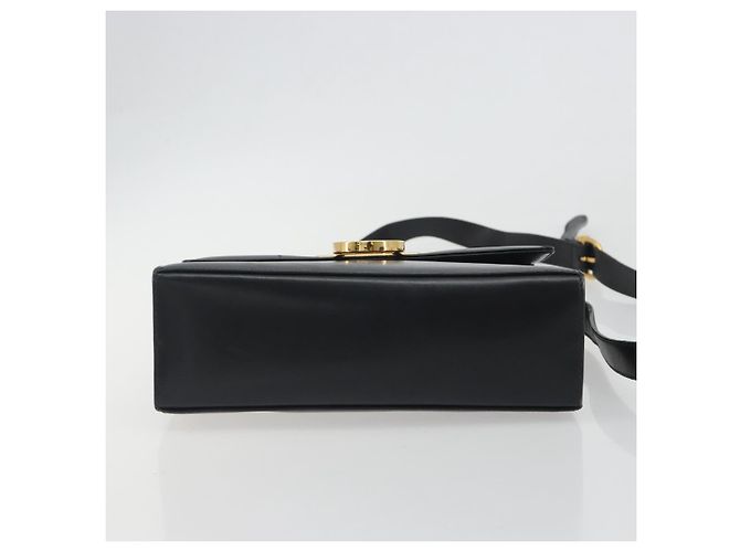 Borsa a tracolla Salvatore Ferragamo Gancini in pelle nera e oro Auth 194666 Nero D'oro - vista 9