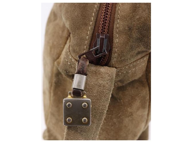 Borsa a tracolla LOEWE in scamosciato beige e oro Auth bs36680 D'oro - vista 17