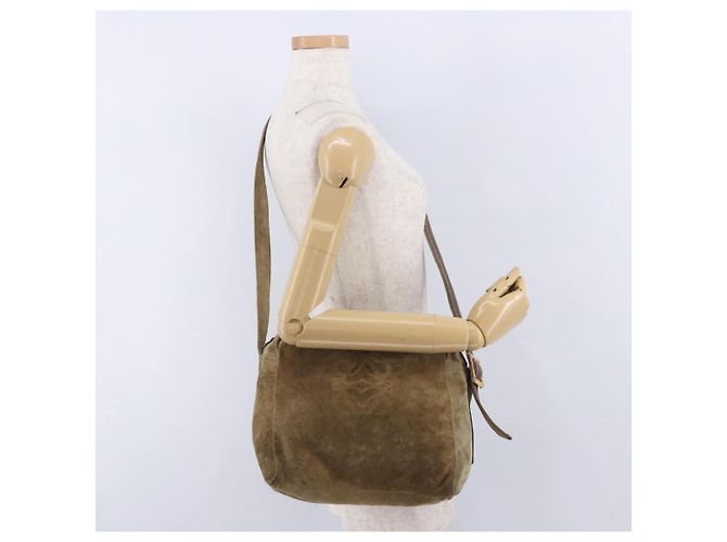Borsa a tracolla LOEWE in scamosciato beige e oro Auth bs36680 D'oro - vista 20
