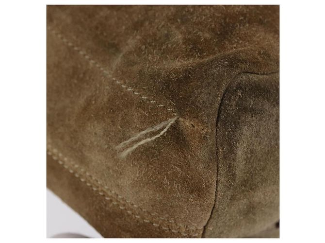 Borsa a tracolla LOEWE in scamosciato beige e oro Auth bs36680 D'oro - vista 4