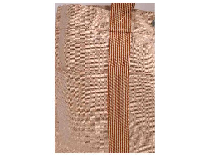 Borsa tote Hermès in tessuto rosa - vista 3
