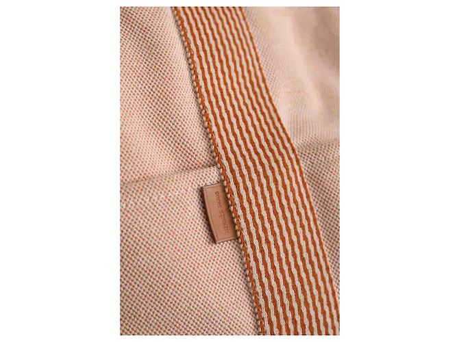 Borsa tote Hermès in tessuto rosa - vista 7