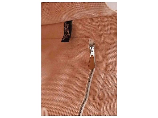 Borsa tote Hermès in tessuto rosa - vista 8
