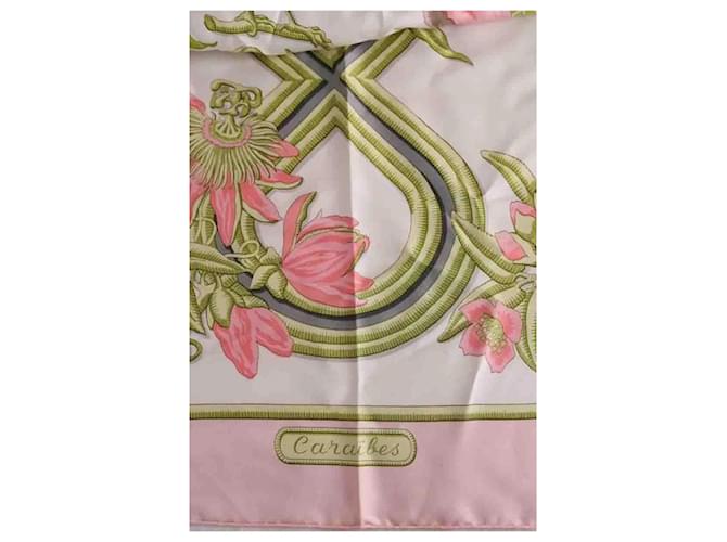 Hermès Caraibes Seidentuch Rosa Pink - Ansicht 2