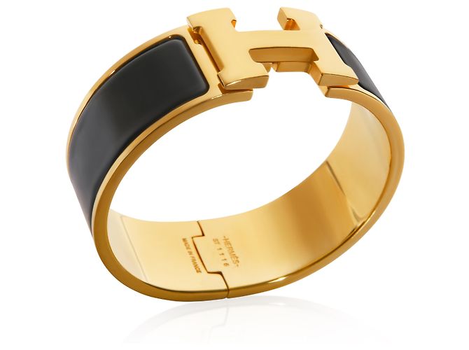 Clic H Pulsera Clic Clac en Noir bañada en oro Hermès - vista 2