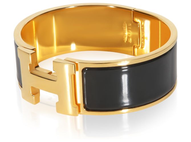 Clic H Pulsera Clic Clac en Noir bañada en oro Hermès - vista 3