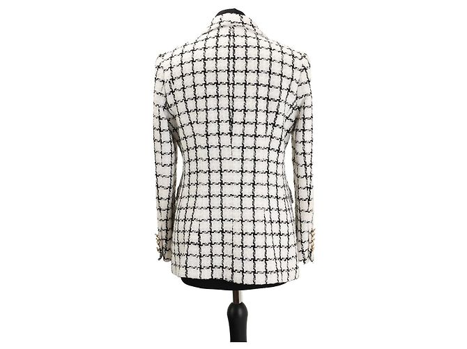 Balmain Black and White Houndstooth Tweed Blazer - vista 2