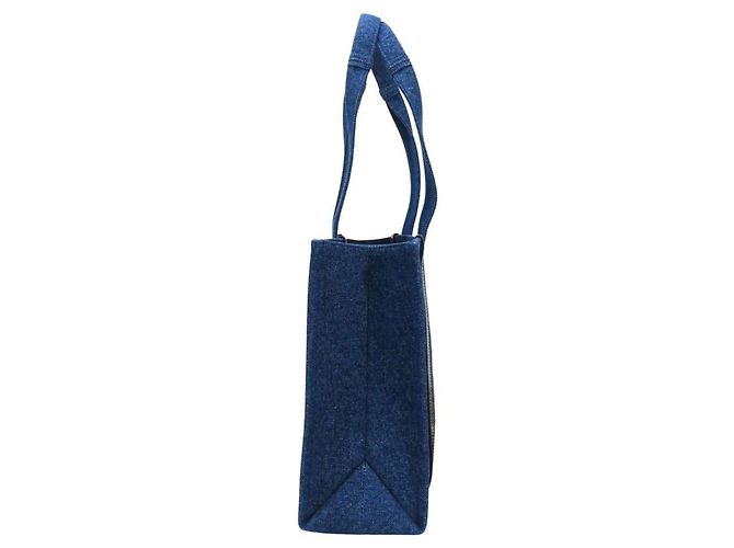 Borsa Tote Woody Medium Chloé Bianco Blu - Ansicht 3