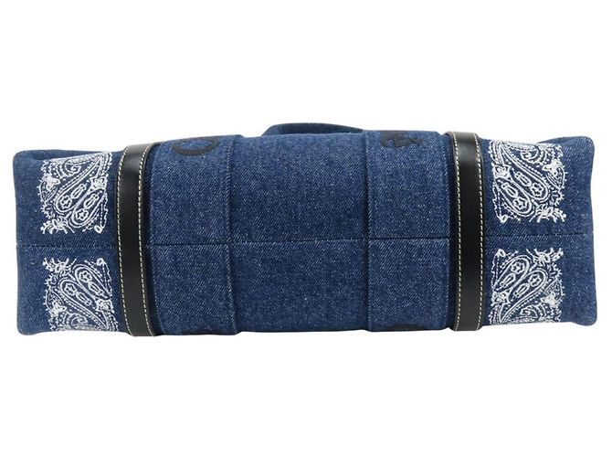 Borsa Tote Woody Medium Chloé Bianco Blu - Ansicht 5