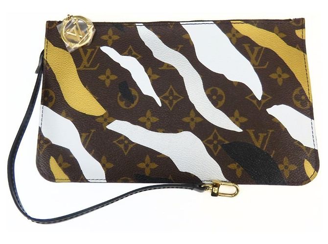 Borsa Tote Louis Vuitton Neverfull MM Marrone Nero Argento D'oro - vista 11