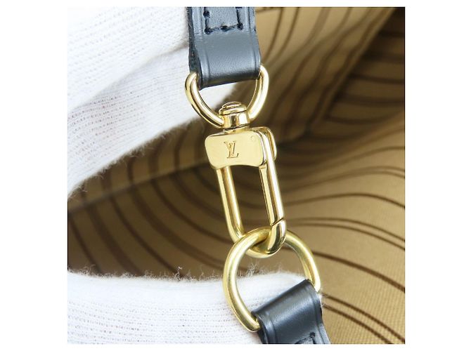 Borsa Tote Louis Vuitton Neverfull MM Marrone Nero Argento D'oro - vista 17
