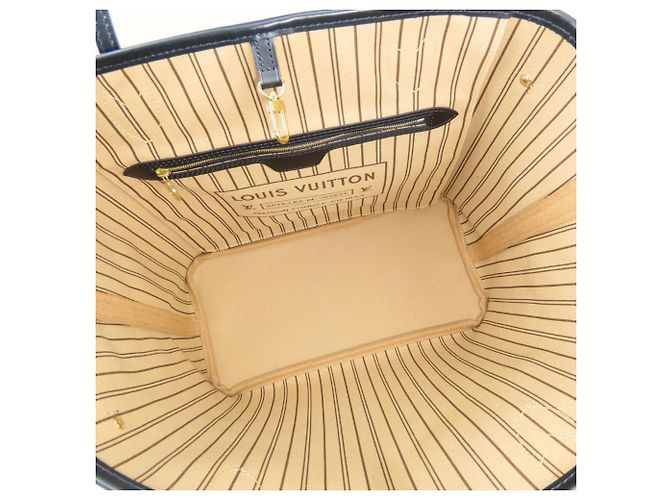 Borsa Tote Louis Vuitton Neverfull MM Marrone Nero Argento D'oro - vista 18