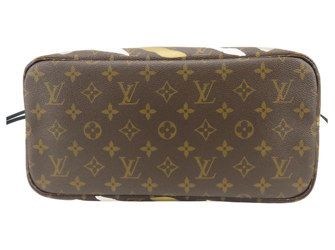Borsa Tote Louis Vuitton Neverfull MM Marrone Nero Argento D'oro - vista 5