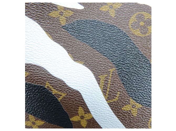 Borsa Tote Louis Vuitton Neverfull MM Marrone Nero Argento D'oro - vista 7