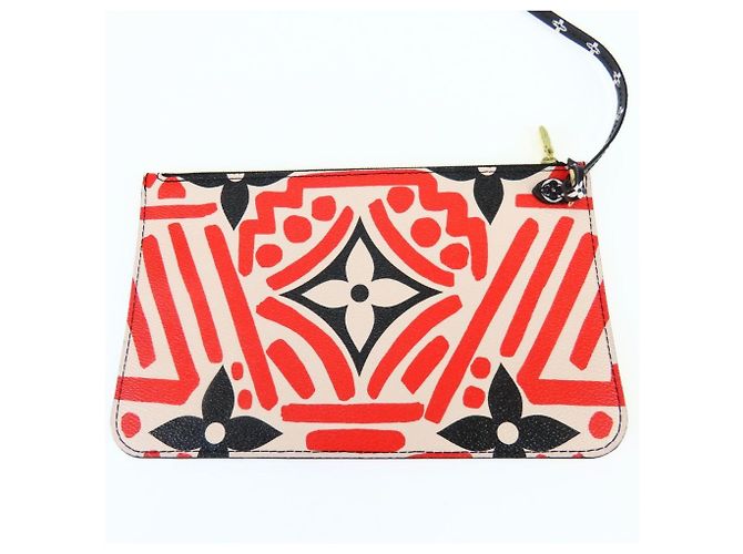 Bolso Tote Louis Vuitton Neverfull MM Negro Blanco Roja - vista 16