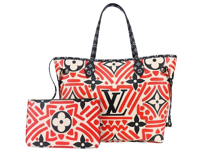 Bolso Tote Louis Vuitton Neverfull MM Negro Blanco Roja - vista 2