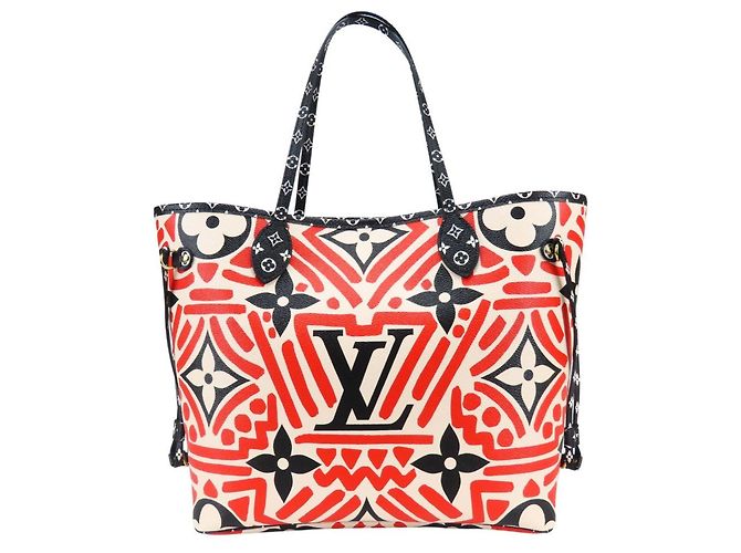 Bolso Tote Louis Vuitton Neverfull MM Negro Blanco Roja - vista 3