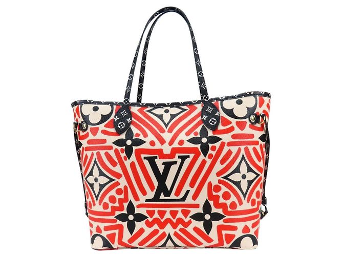 Bolso Tote Louis Vuitton Neverfull MM Negro Blanco Roja - vista 5