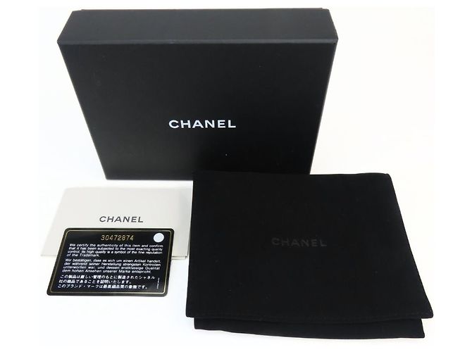 Cartera tríptico de piel de becerro granulada verde Chanel - vista 18