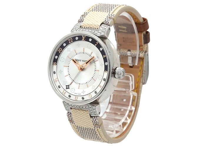 Louis Vuitton Tambour Moon Dual Time MM GMT Damenuhr - Ansicht 3