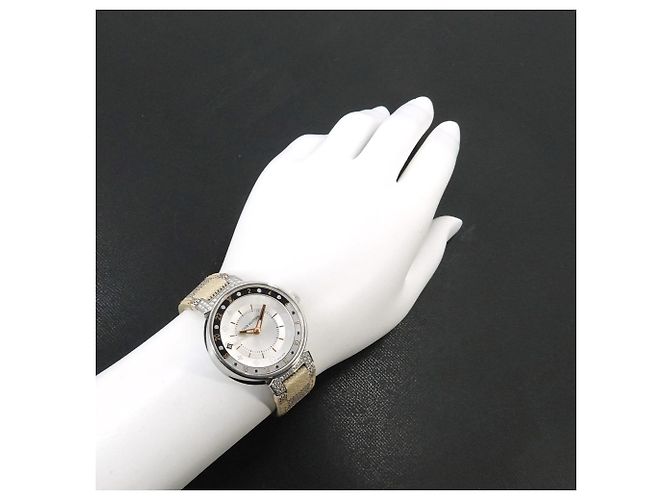 Louis Vuitton Tambour Moon Dual Time MM GMT Damenuhr - Ansicht 4