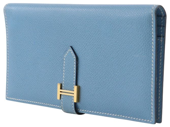 Hermès Hermes Bearn Epsom Long Blu - vista 2