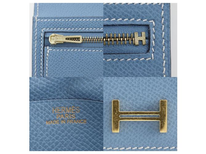 Hermès Hermes Bearn Epsom Long Blu - vista 5