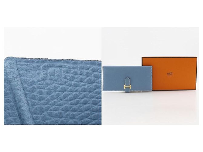 Hermès Hermes Bearn Epsom Long Blu - vista 6