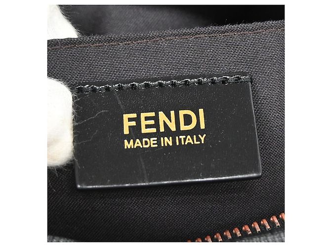 Fendi Front Pocket Messenger Zucchino Coated Canvas Medium Nero - vista 4