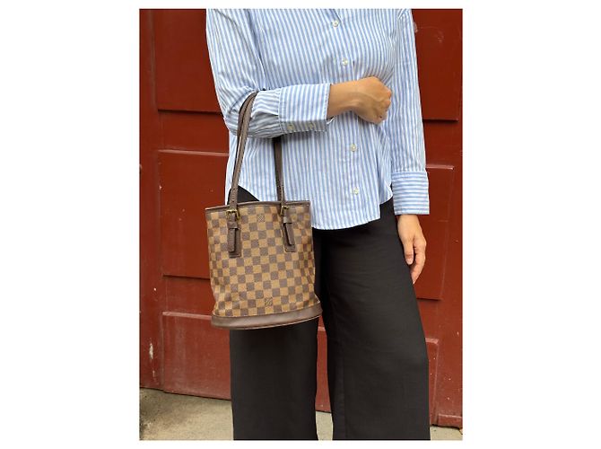 Louis Vuitton Damier Bucket Marrone - vista 2
