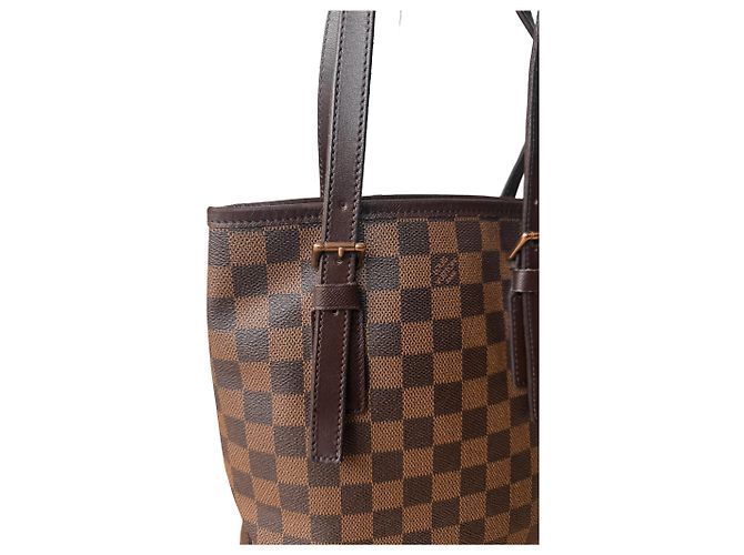 Louis Vuitton Damier Bucket Marrone - vista 3