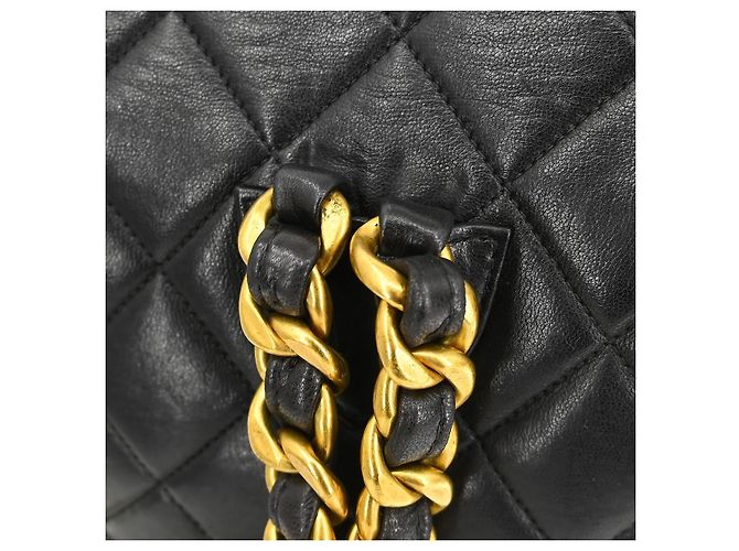 Chanel Vintage CC Pocket gestepptes Lammleder Small Schwarz - Ansicht 7