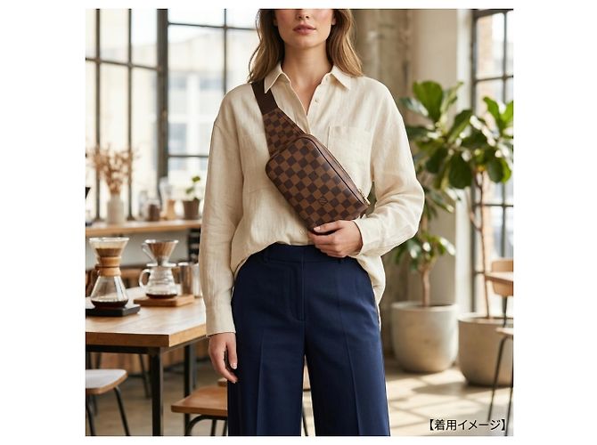 Borsa a tracolla Louis Vuitton Geronimos Damier Marrone - vista 10