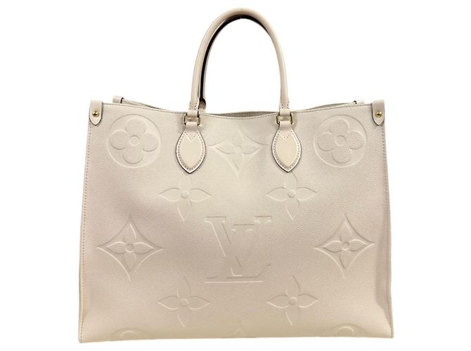 Sac à bandoulière Louis Vuitton OnTheGo GM Monogram Empreinte Beige Blanc cassé - vue 3