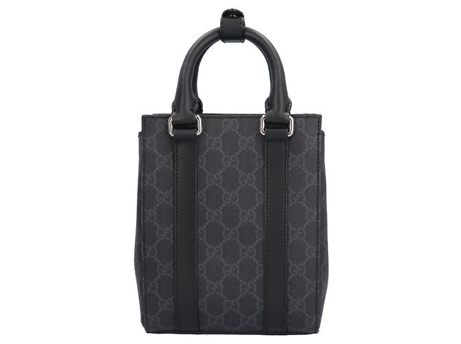Mini borsa a tracolla Gucci GG Supreme Canvas Marrone Nero - vista 3