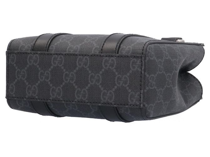 Mini borsa a tracolla Gucci GG Supreme Canvas Marrone Nero - vista 6