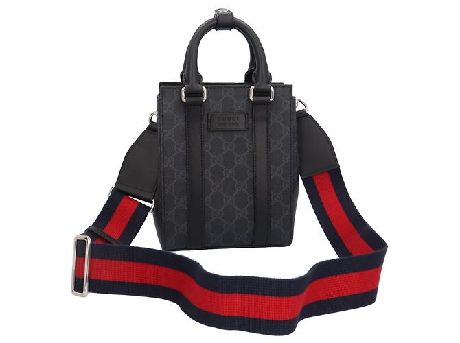 Mini borsa a tracolla Gucci GG Supreme Canvas Marrone Nero - vista 8