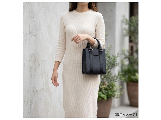 Mini borsa a tracolla Gucci GG Supreme Canvas Marrone Nero - vista 9