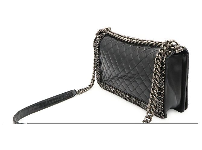 Borsa a Spalla Chanel Boy Chanel Matelassé Coco Mark Chain Blu navy - vista 3