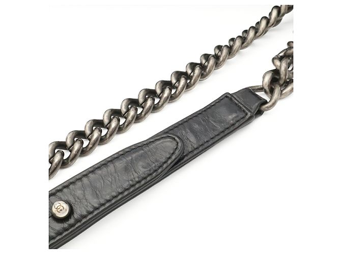 Borsa a Spalla Chanel Boy Chanel Matelassé Coco Mark Chain Blu navy - vista 6