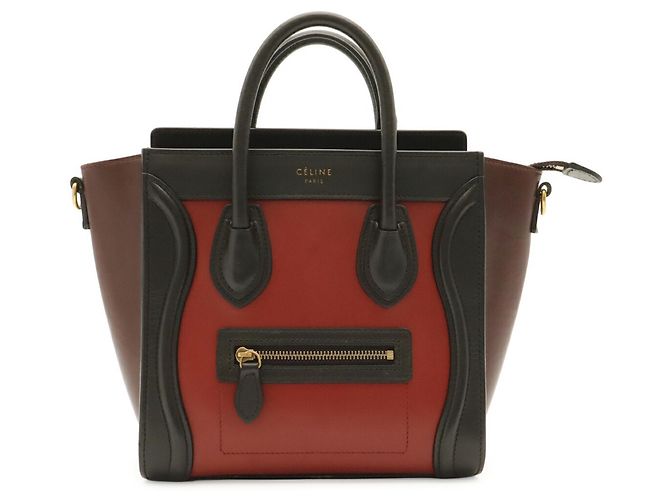 Céline Borsa Celine Luggage Nano Shopper Marrone Rosso Bordò Marrone scuro - vista 2
