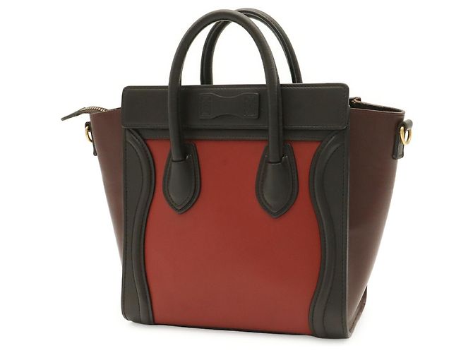 Céline Borsa Celine Luggage Nano Shopper Marrone Rosso Bordò Marrone scuro - vista 3