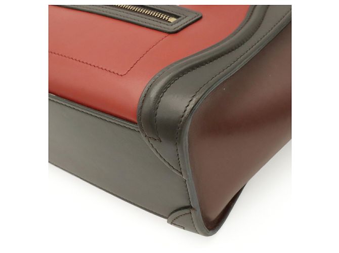 Céline Borsa Celine Luggage Nano Shopper Marrone Rosso Bordò Marrone scuro - vista 4