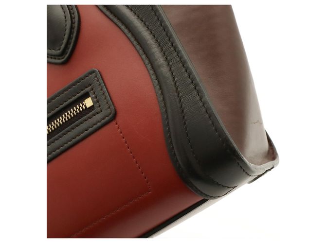 Céline Borsa Celine Luggage Nano Shopper Marrone Rosso Bordò Marrone scuro - vista 5